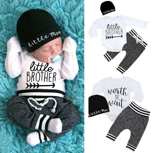 BABABYBU Baby Boy Clothes Sets 3pcs Little Brother