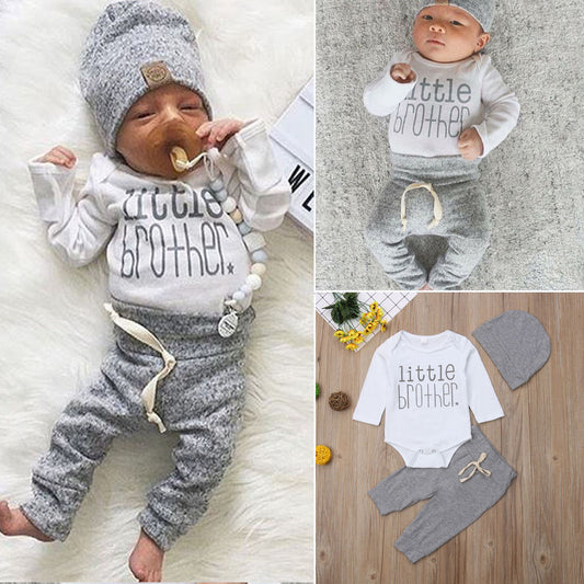 BABABYBU  0-18M Newborn Infant Kid Baby Boys Clothes Sets 3PCS