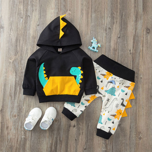 BABABYBU Baby Dinosaur Print Clothes Set Toddler